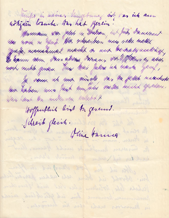 Brief von Hanna Kleinert an Else Klapproth, Januar 1925.