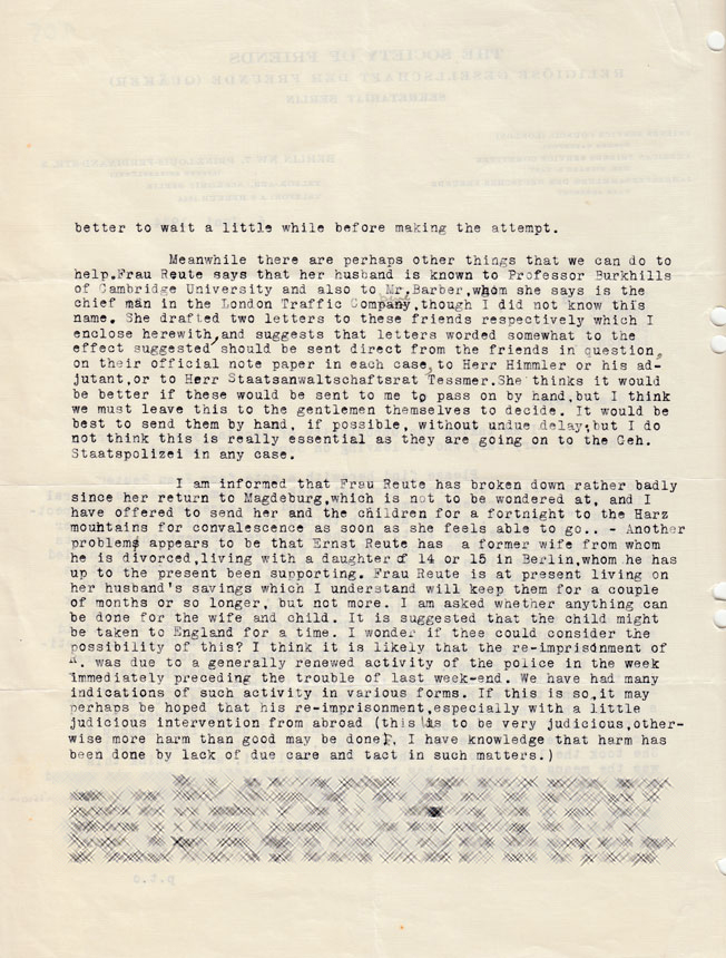 Schreiben von Corder Catchpool an Elsie Howard, vermutlich 6. Juli 1934